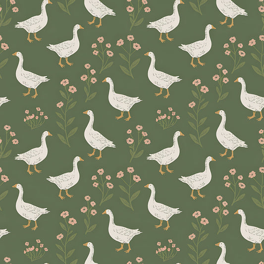 Goose Cottagecore Pattern 25 Quilting Cotton Fabric