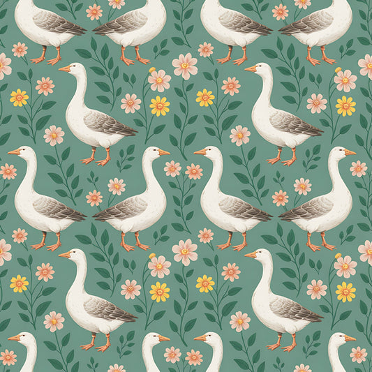 Goose Cottagecore Pattern 28 Quilting Cotton Fabric