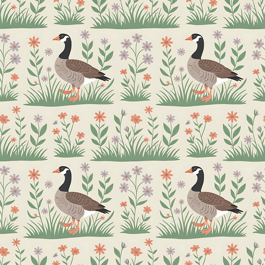 Goose Cottagecore Pattern 3 Quilting Cotton Fabric