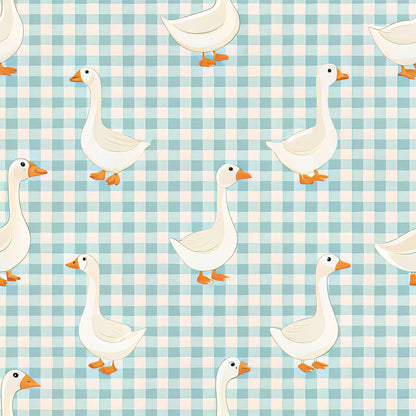 Goose Gingham Pattern 1 Quilting Cotton Fabric