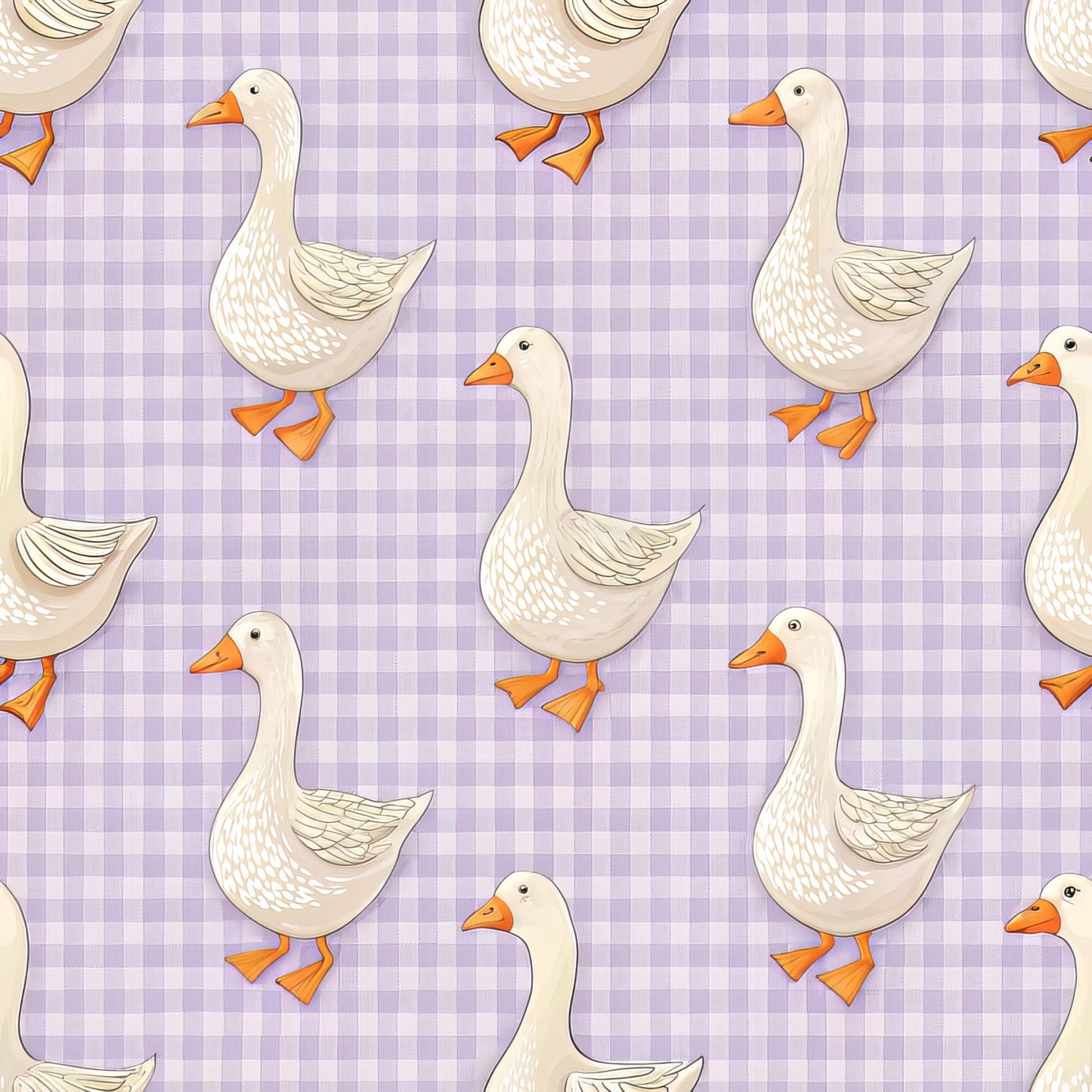Goose Gingham Pattern 10 Quilting Cotton Fabric