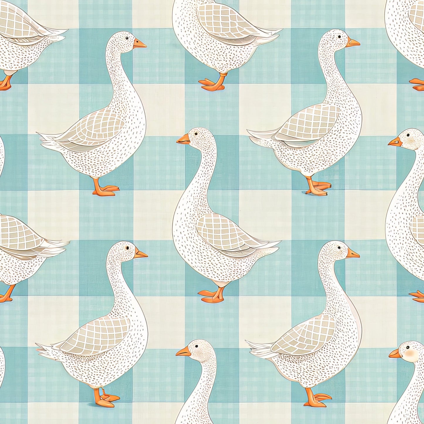Goose Gingham Pattern 14 Quilting Cotton Fabric