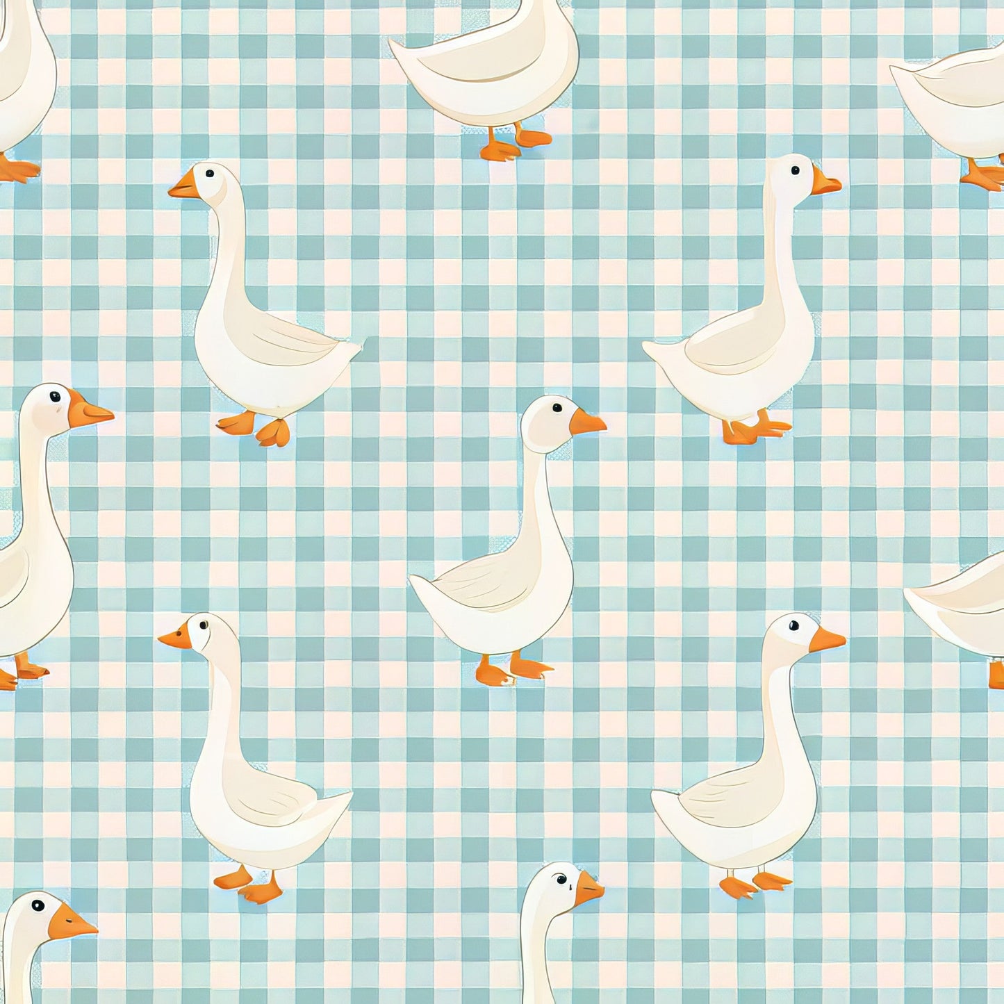 Goose Gingham Pattern 1 Quilting Cotton Fabric