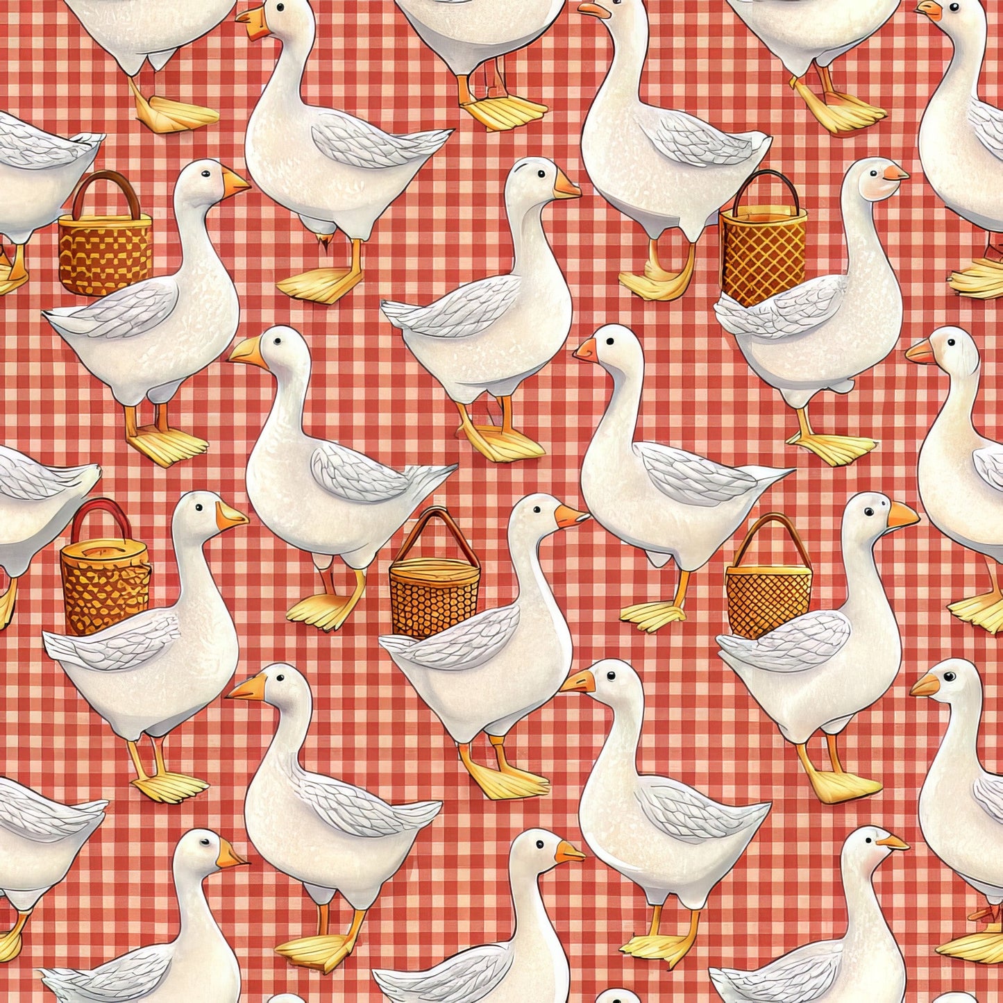 Goose Gingham Pattern 2 Quilting Cotton Fabric