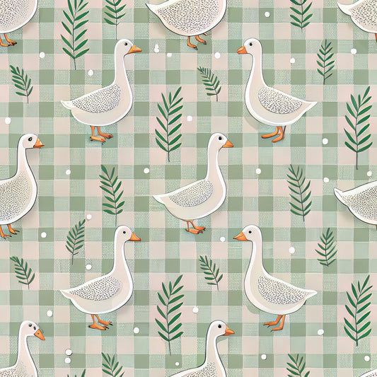 Goose Gingham Pattern 6 Quilting Cotton Fabric