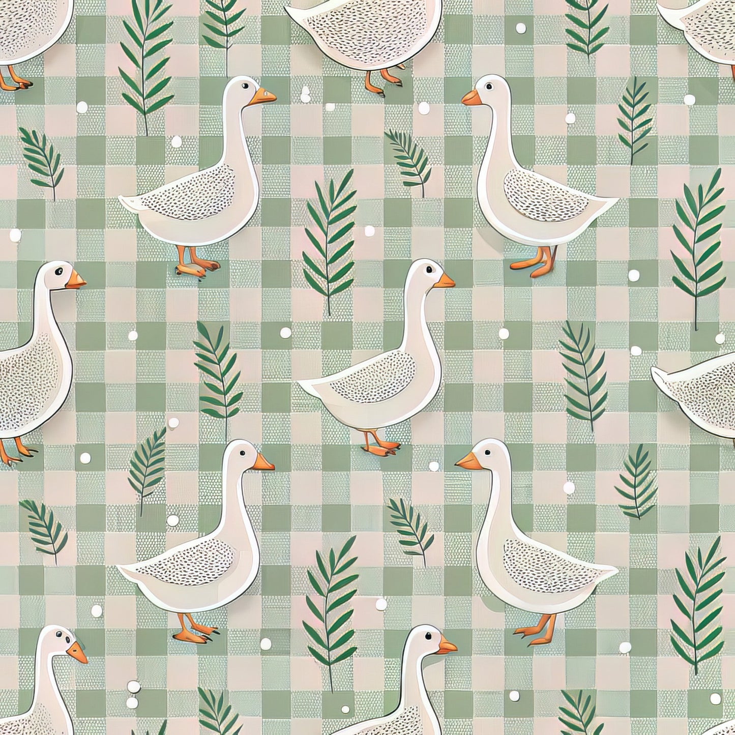 Goose Gingham Pattern 6 Quilting Cotton Fabric