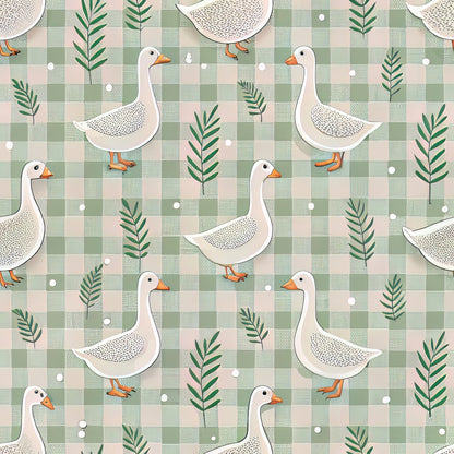 Goose Gingham Pattern 6 Quilting Cotton Fabric