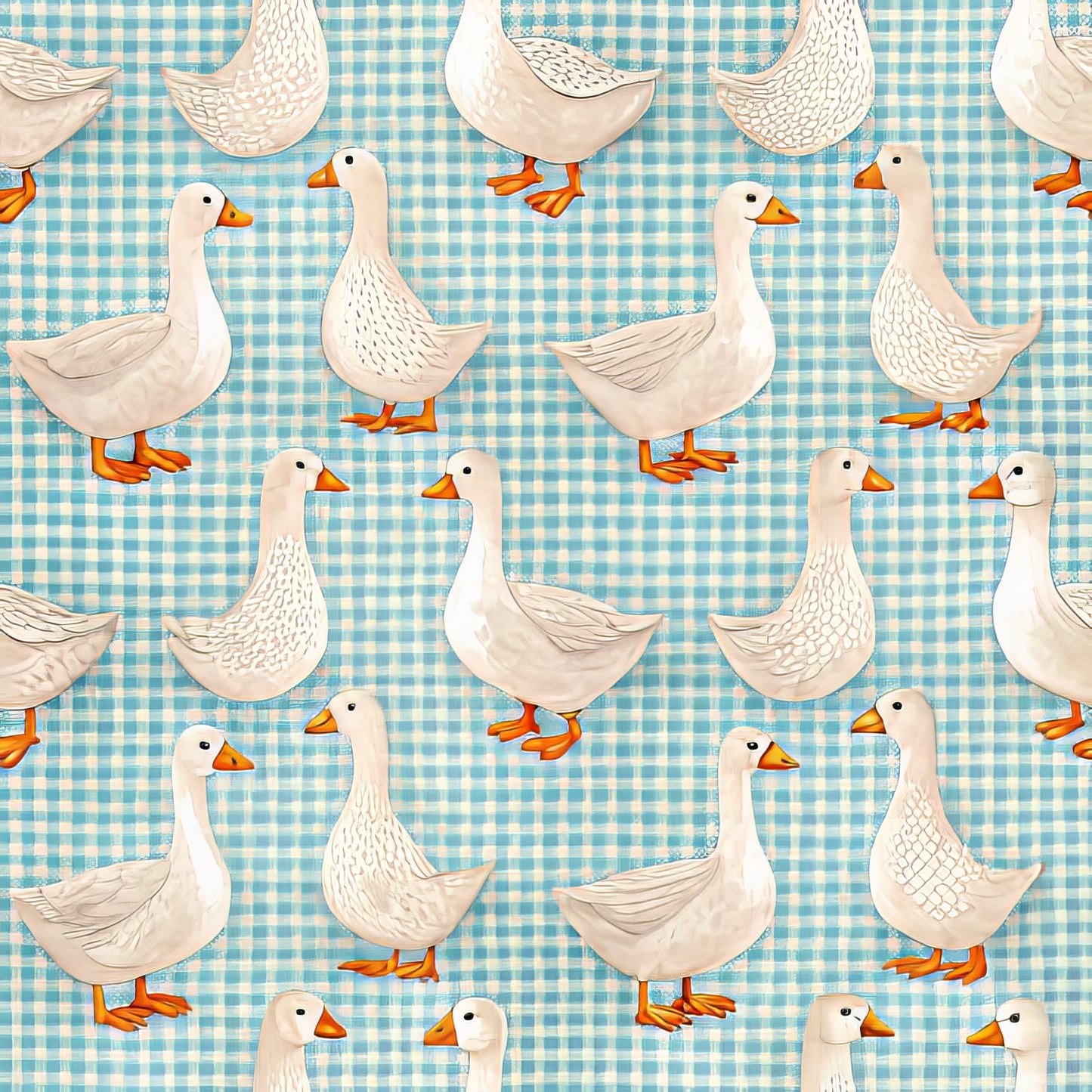 Goose Gingham Pattern 9 Quilting Cotton Fabric