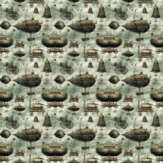 Goth Steampunk Pattern 1 Quilting Cotton Fabric
