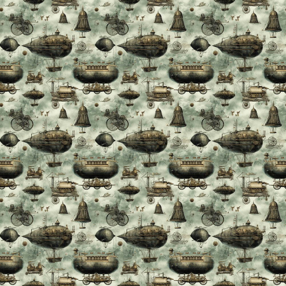 Victorian Aeronaut Pattern 1 Minky Fabric