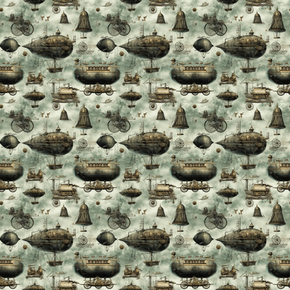 Victorian Aeronaut Pattern 1 Minky Fabric