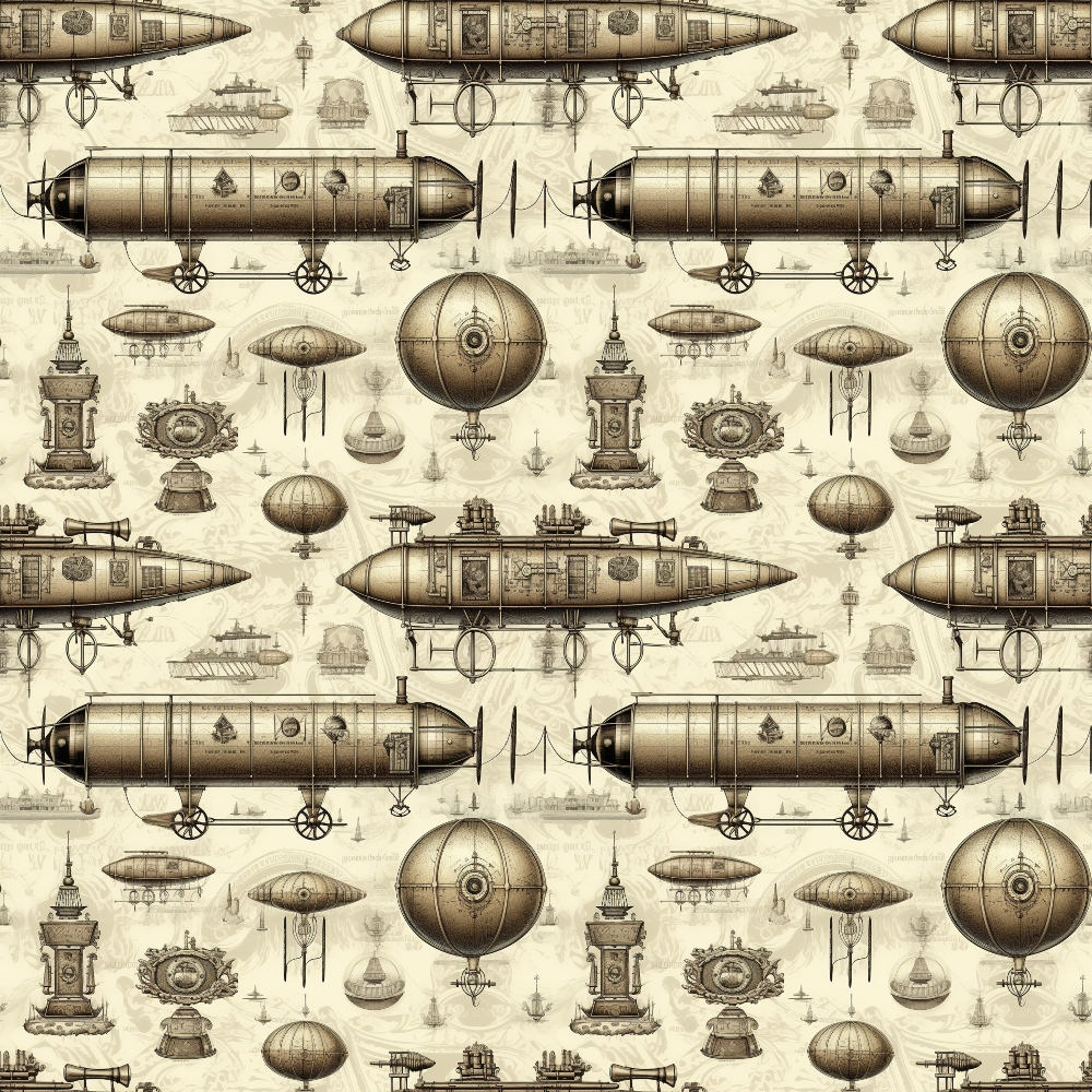 Victorian Aeronaut Pattern 3 Minky Fabric