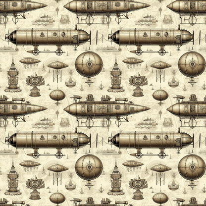 Victorian Aeronaut Pattern 3 Minky Fabric