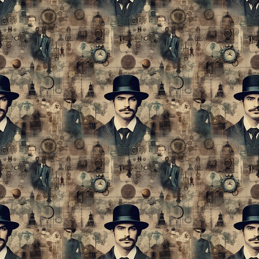 Goth Steampunk Pattern 5 Quilting Cotton Fabric