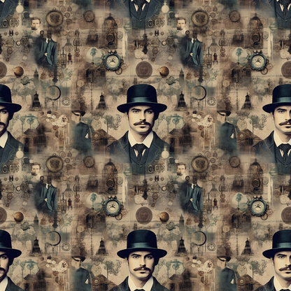 Victorian Aeronaut Pattern 5 Minky Fabric