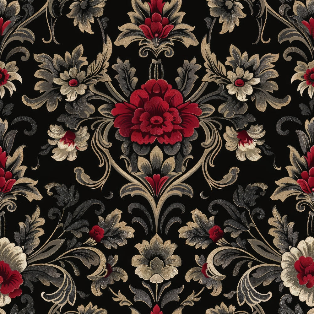 Midnight Filigree Pattern 1 Minky Fabric