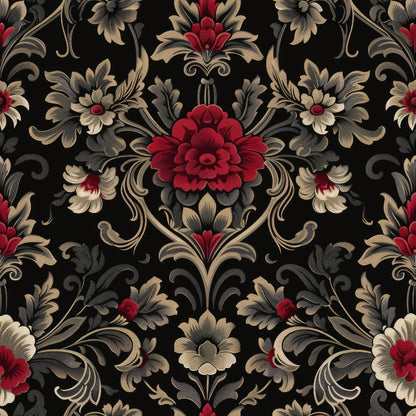 Midnight Filigree Pattern 1 Minky Fabric