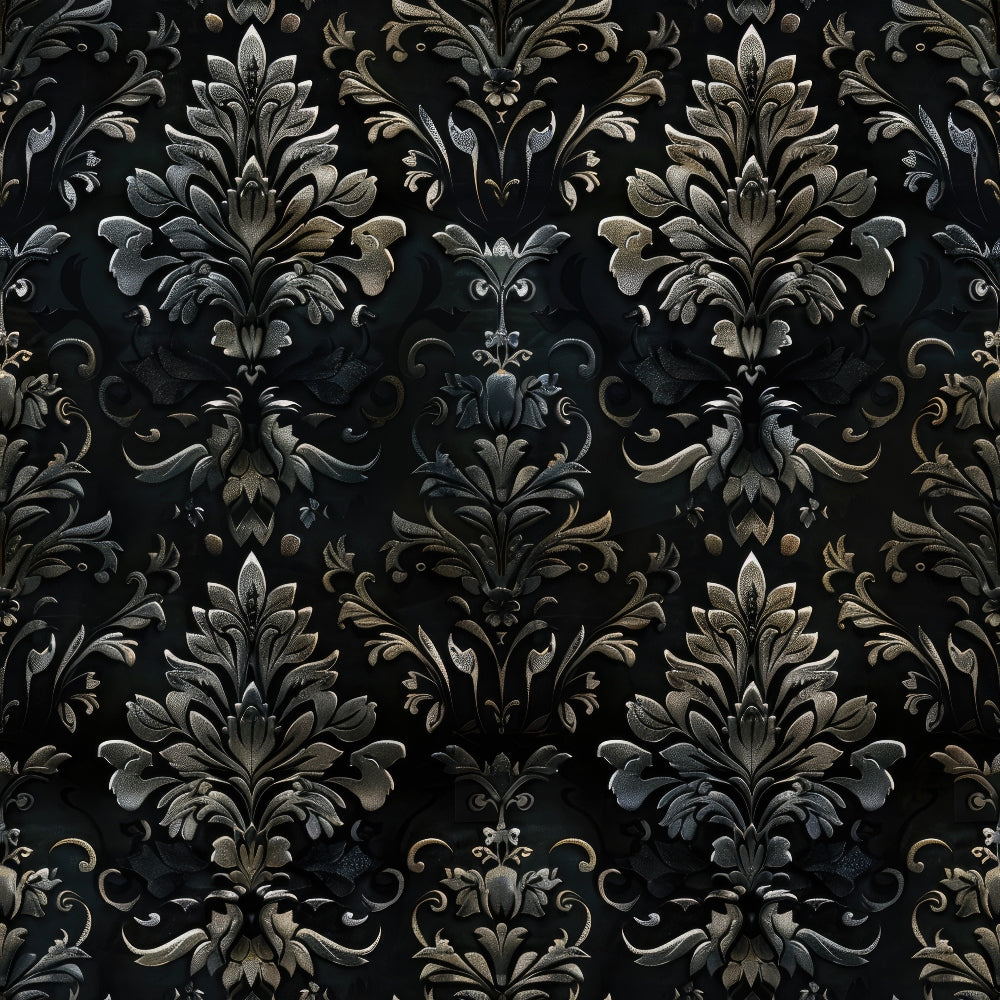Midnight Filigree Pattern 3 Minky Fabric