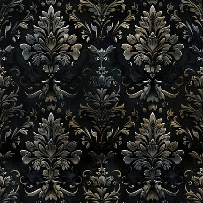 Midnight Filigree Pattern 3 Minky Fabric