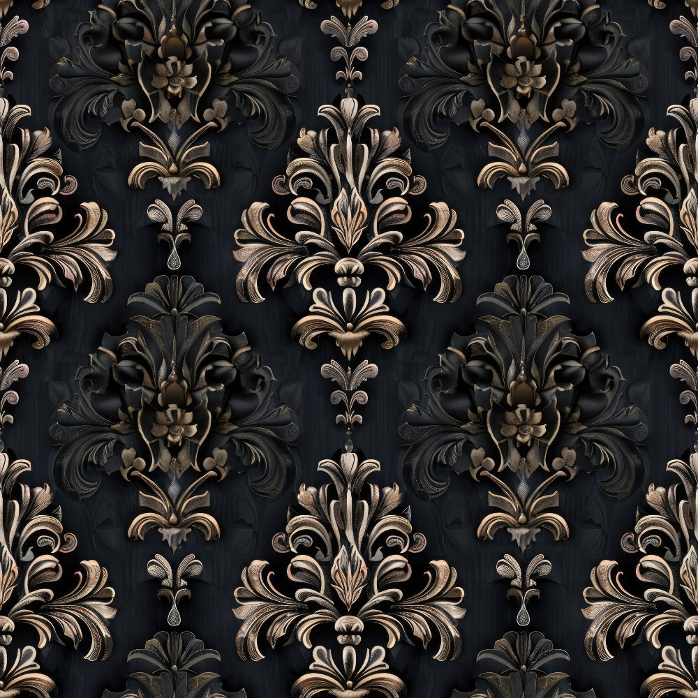 Midnight Filigree Pattern 4 Minky Fabric