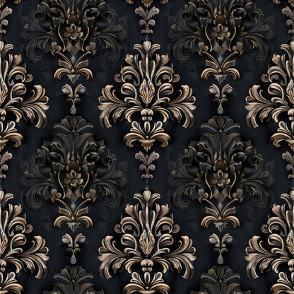 Midnight Filigree Pattern 4 Minky Fabric