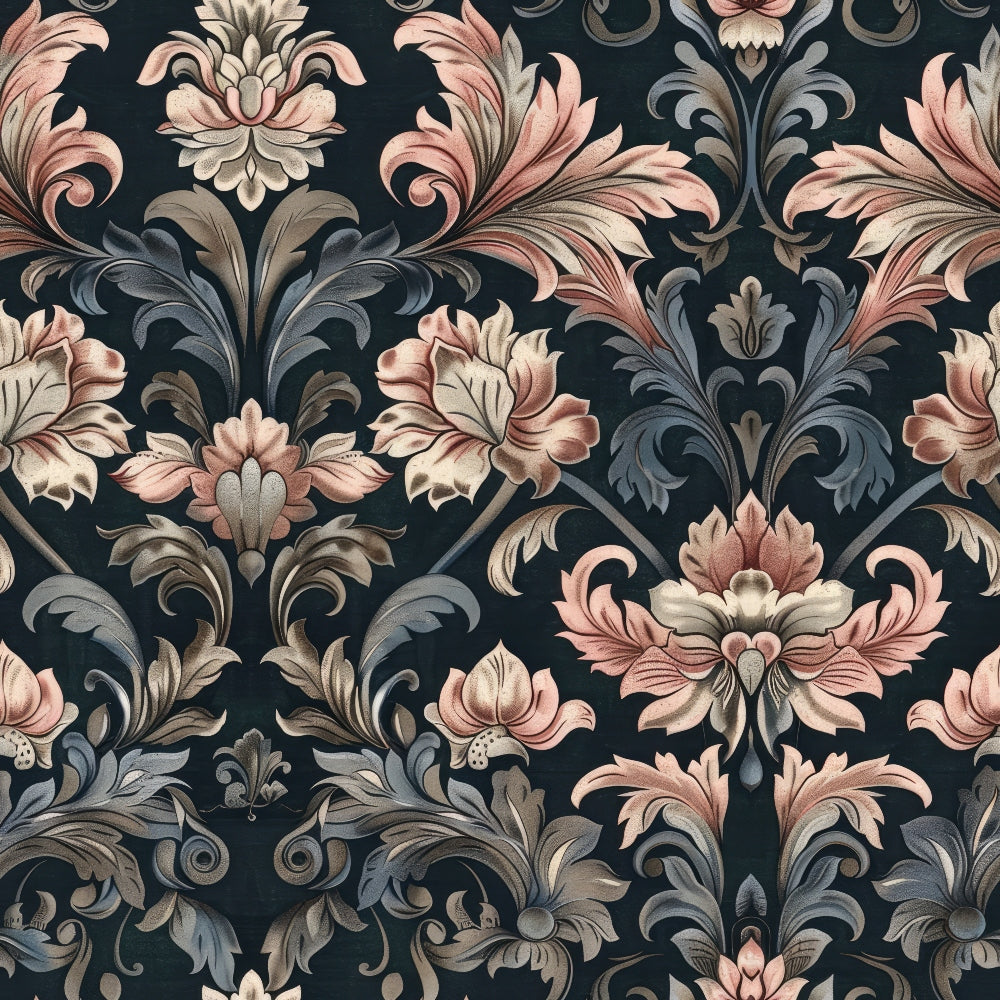 Midnight Filigree Pattern 9 Minky Fabric