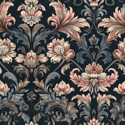 Midnight Filigree Pattern 9 Minky Fabric