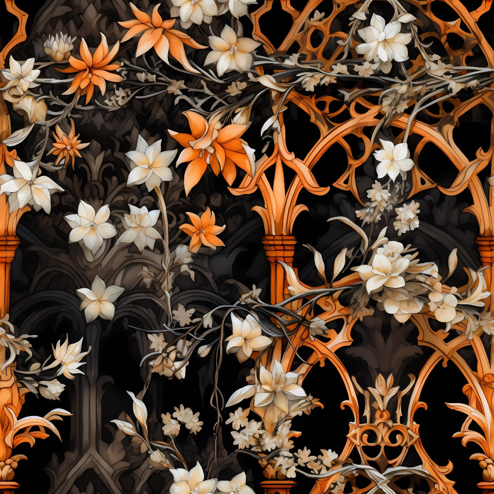 Gothic Halloween Pattern 5 Quilting Cotton Fabric