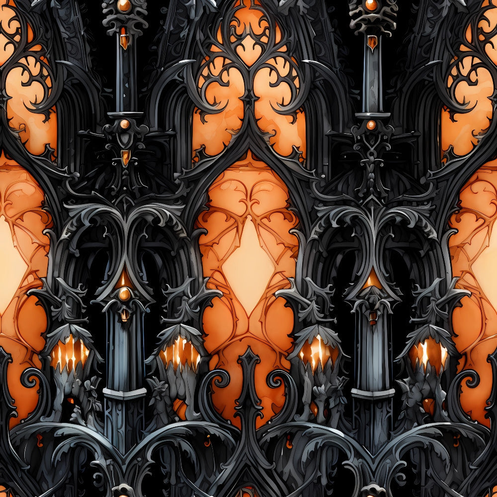 Gothic Halloween Pattern 8 Quilting Cotton Fabric