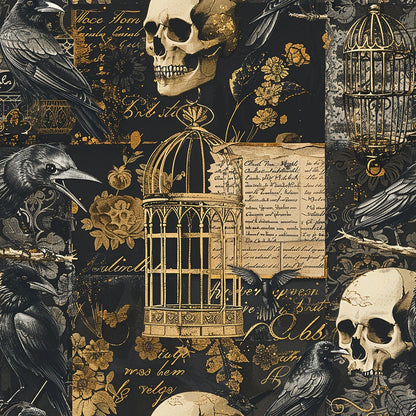 Raven's Curiosities Pattern 3 Minky Fabric