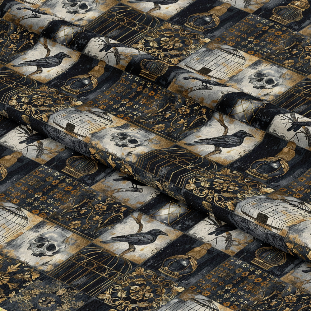 Gothic Patchwork Pattern 5 Quilting Cotton Fabric