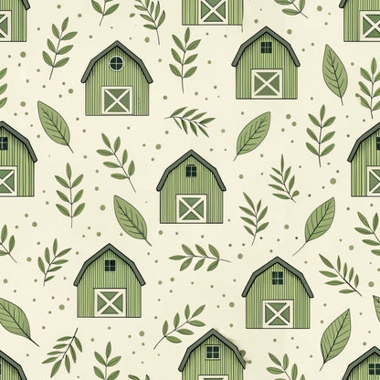 Green Farmhouse Pattern 7 Quilting Cotton Fabric