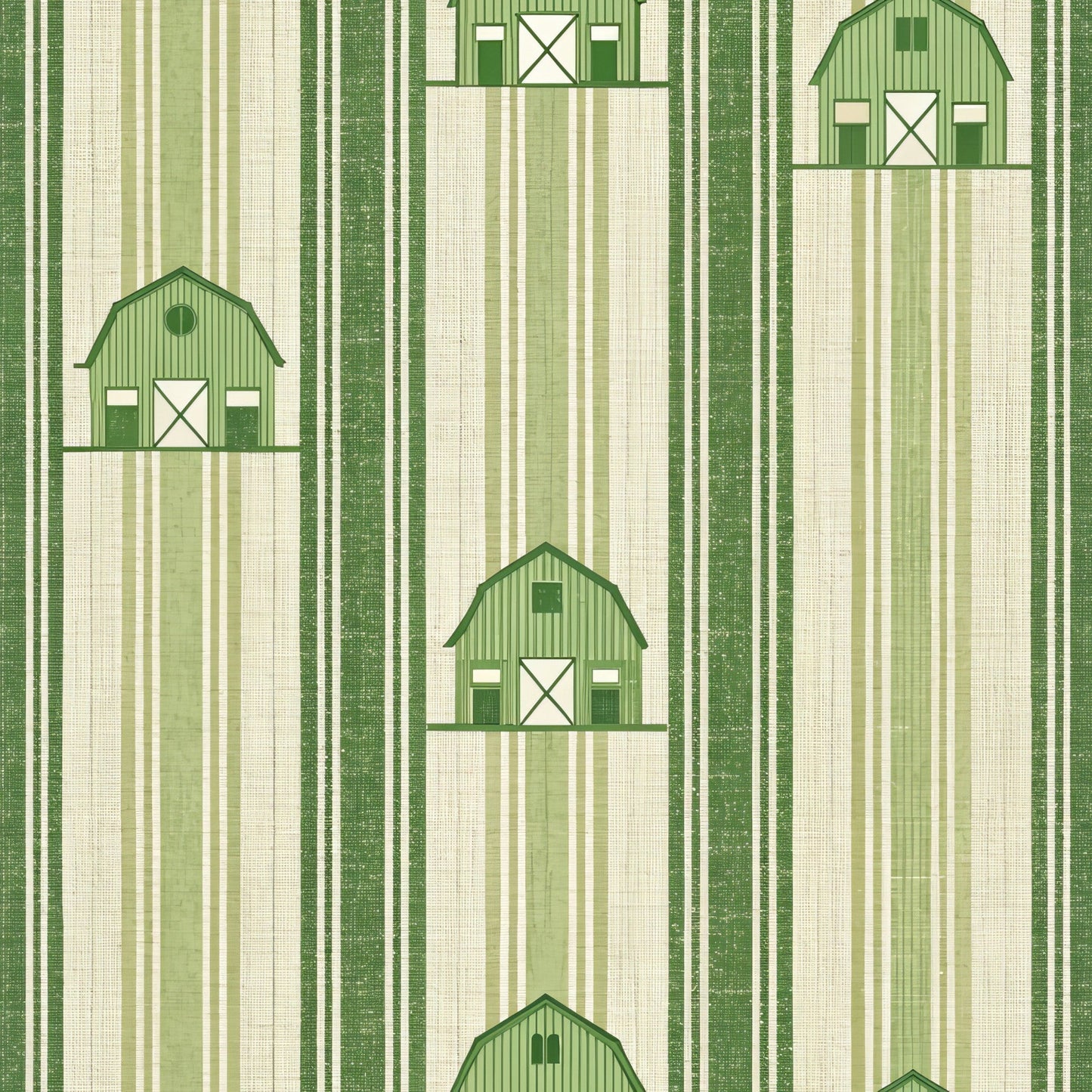 Green Farmhouse Pattern 9 Quilting Cotton Fabric