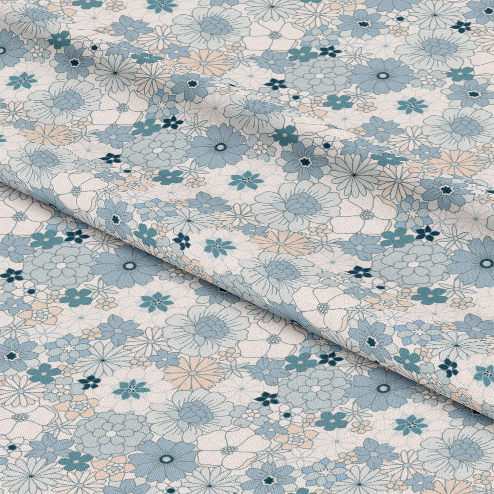 Groovy Blue Boho Pattern 10 Quilting Cotton Fabric