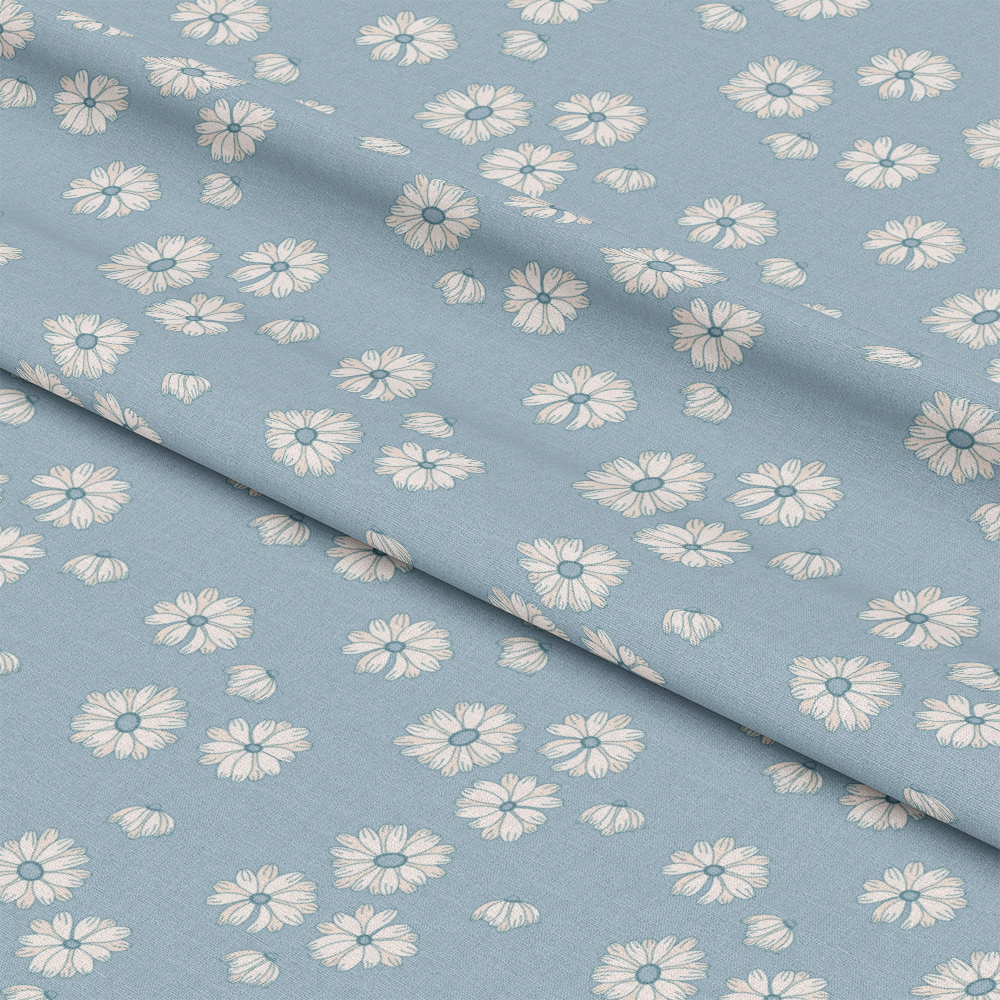 Groovy Blue Boho Pattern 11 Quilting Cotton Fabric