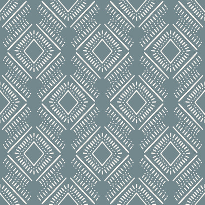Groovy Blue Boho Pattern 16 Quilting Cotton Fabric