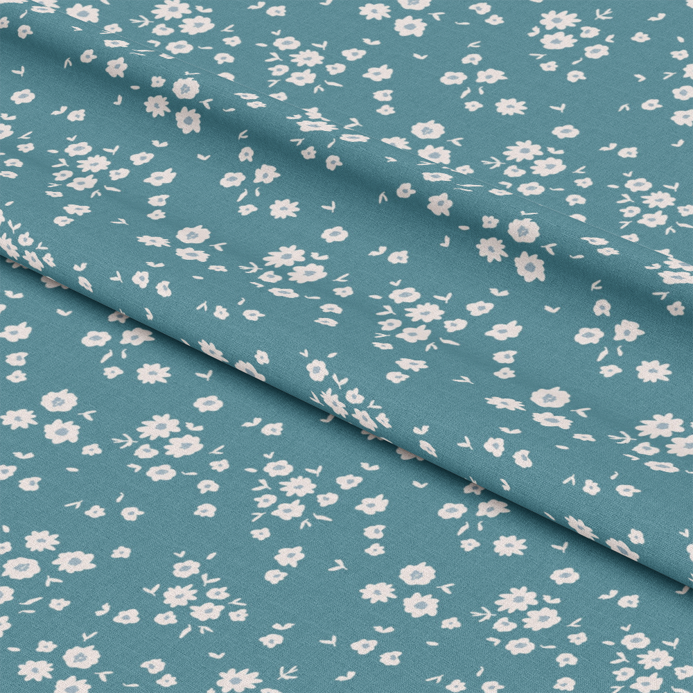 Groovy Blue Boho Pattern 2 Quilting Cotton Fabric