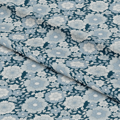 Groovy Blue Boho Pattern 4 Quilting Cotton Fabric