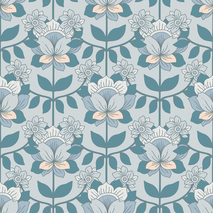 Groovy Blue Boho Pattern 6 Quilting Cotton Fabric