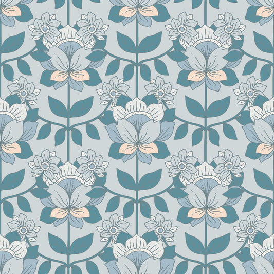 Groovy Blue Boho Pattern 6 Quilting Cotton Fabric