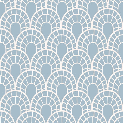 Groovy Blue Boho Pattern 9 Quilting Cotton Fabric