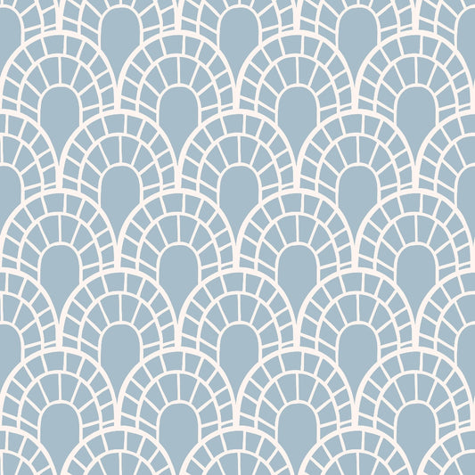 Groovy Blue Boho Pattern 9 Quilting Cotton Fabric