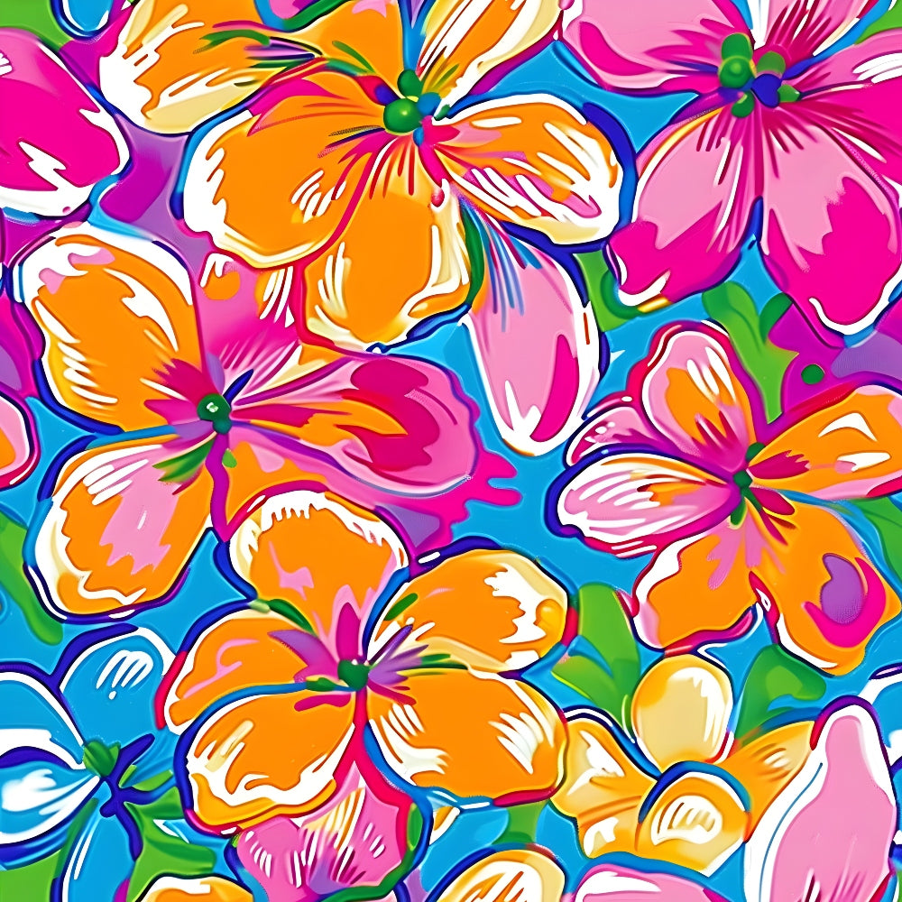Neon Petal Pop Pattern 11 Minky Fabric