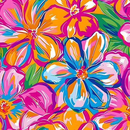 Neon Petal Pop Pattern 12 Minky Fabric