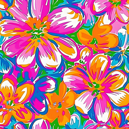 Neon Petal Pop Pattern 1 Minky Fabric