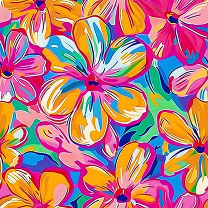 Neon Petal Pop Pattern 7 Minky Fabric