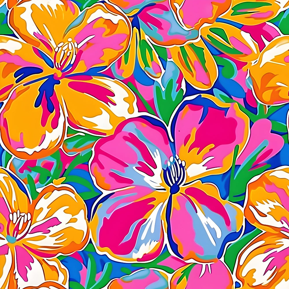 Neon Petal Pop Pattern 8 Minky Fabric