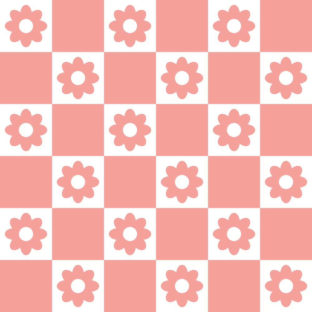 Retro Daisy Checkers Pattern 7 Minky Fabric