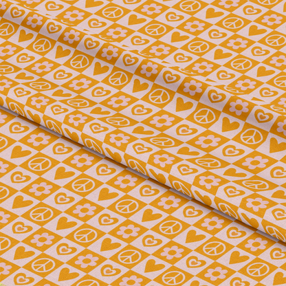 Groovy Peace and Love Pattern 9 Quilting Cotton Fabric