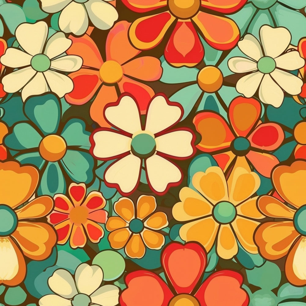 Flower Power Pattern 1 Minky Fabric